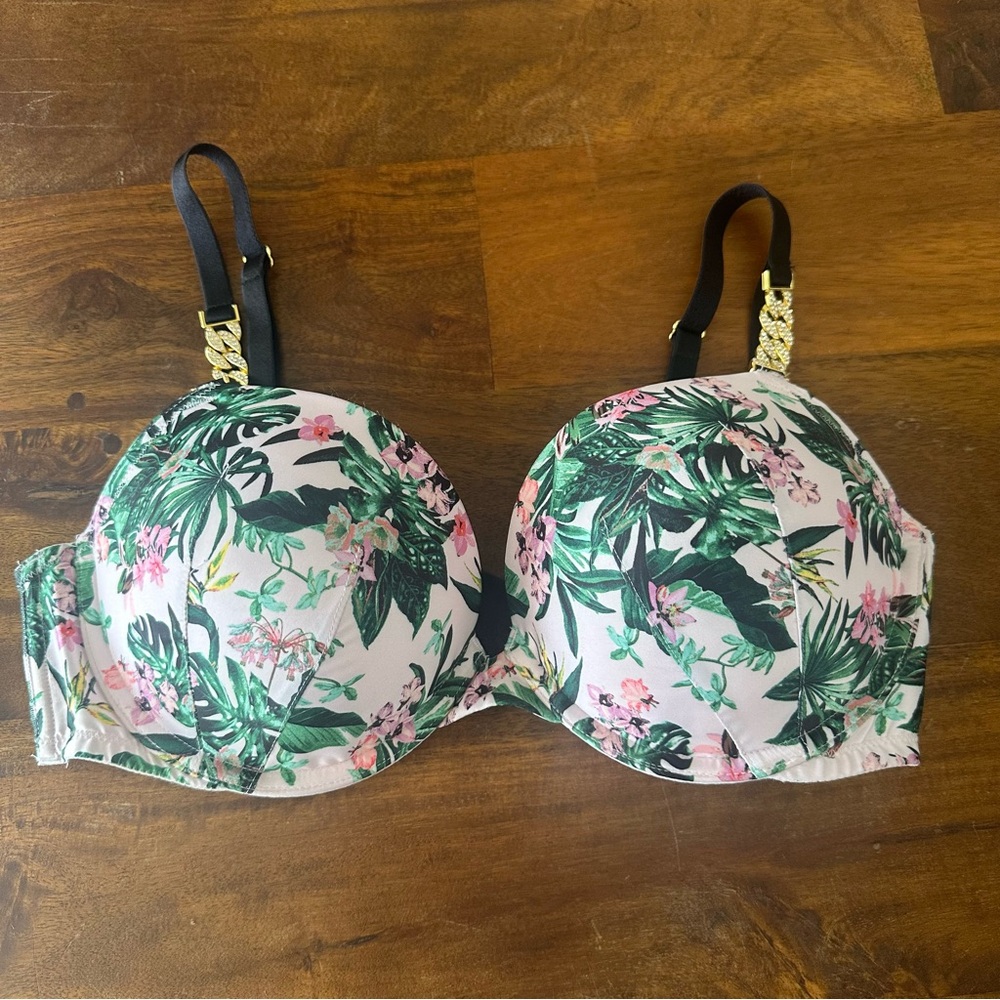 Victoria’s Secret Very Sexy Push Up Floral Print Chain strap Women's Bra‎ 36C